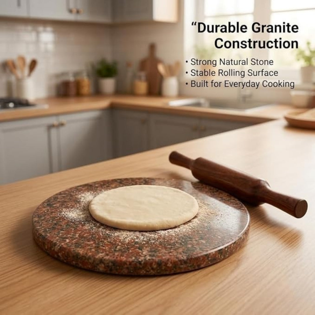 Granite Stone Roti Rolling Board – 12 Inch, Red