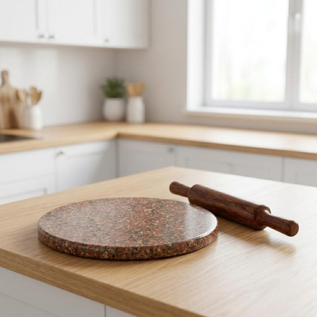 Granite Stone Roti Rolling Board – 12 Inch, Red