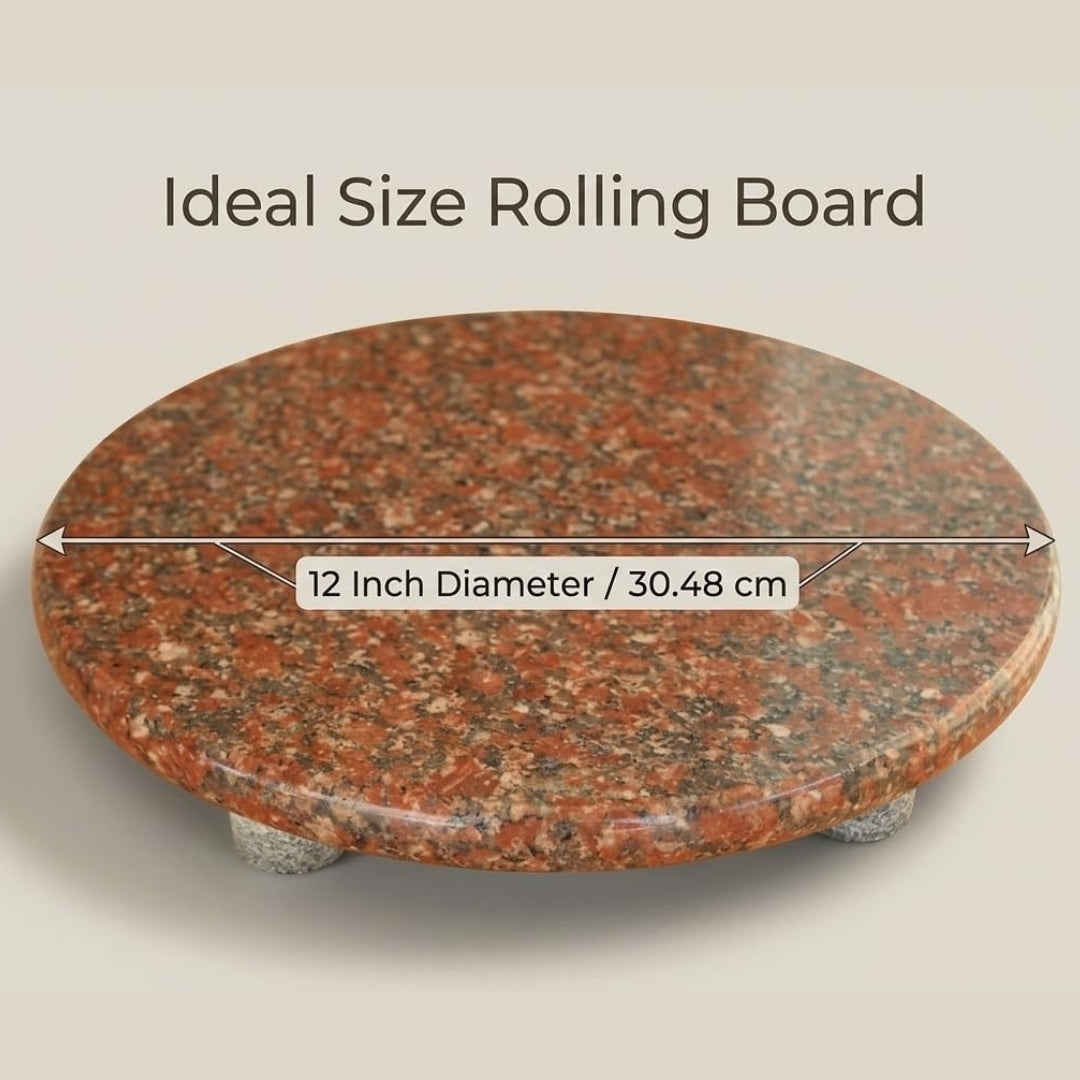 Granite Stone Roti Rolling Board – 12 Inch, Red