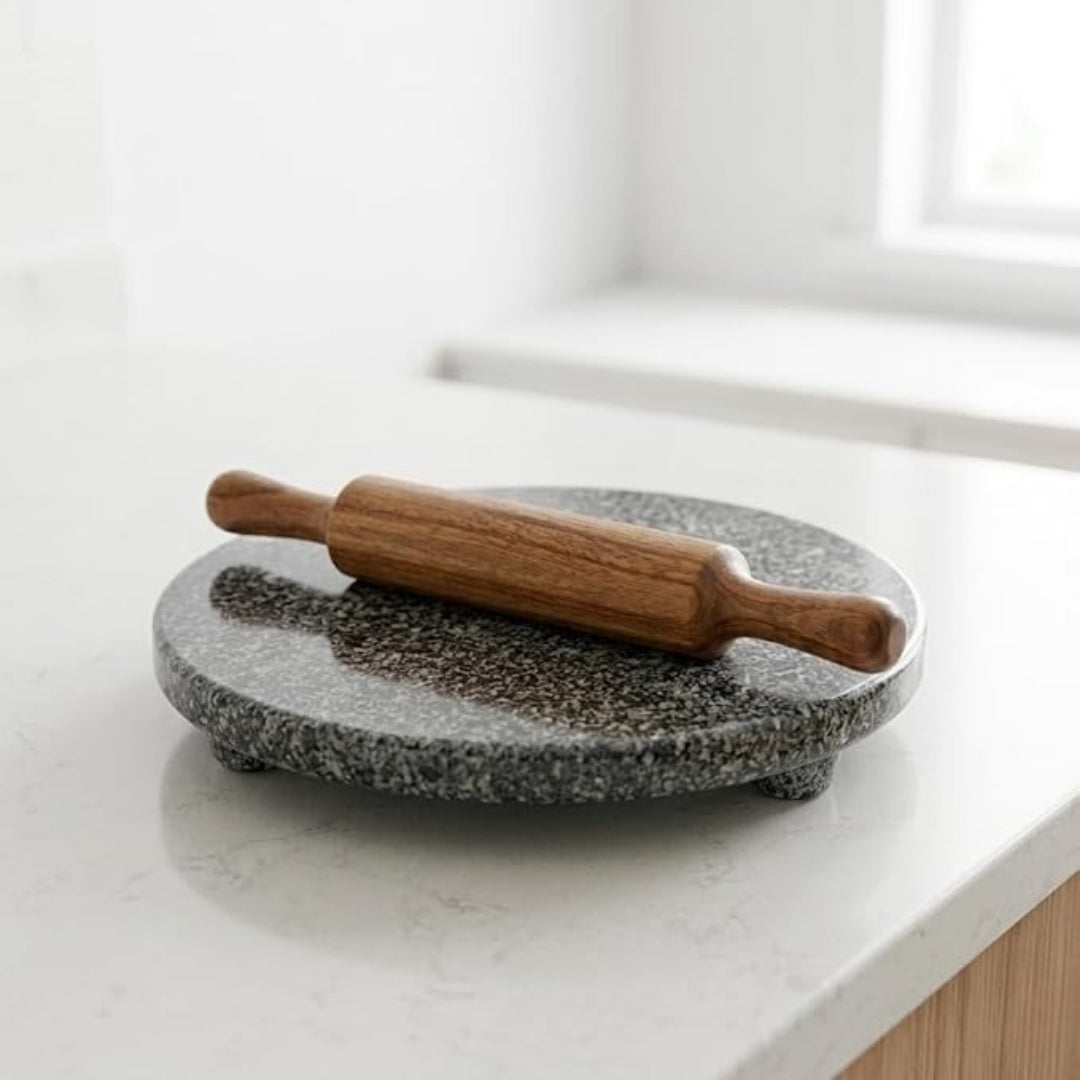 Granite Stone Roti Rolling Board – 12 Inch, Red