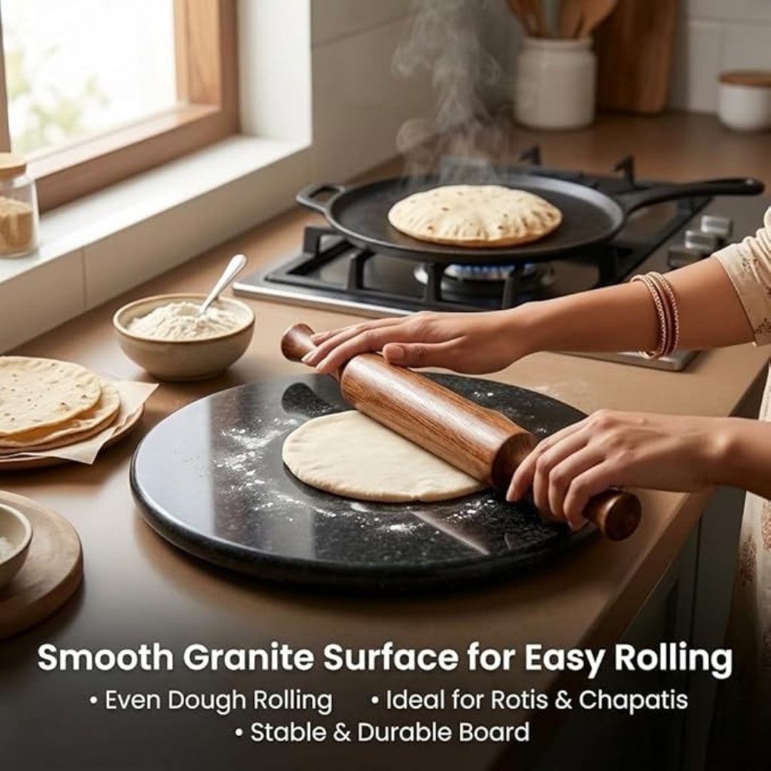 Granite Stone Roti Rolling Board – 12 Inch, Red
