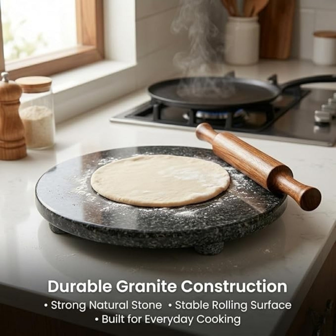 Granite Stone Roti Rolling Board – 12 Inch, Red