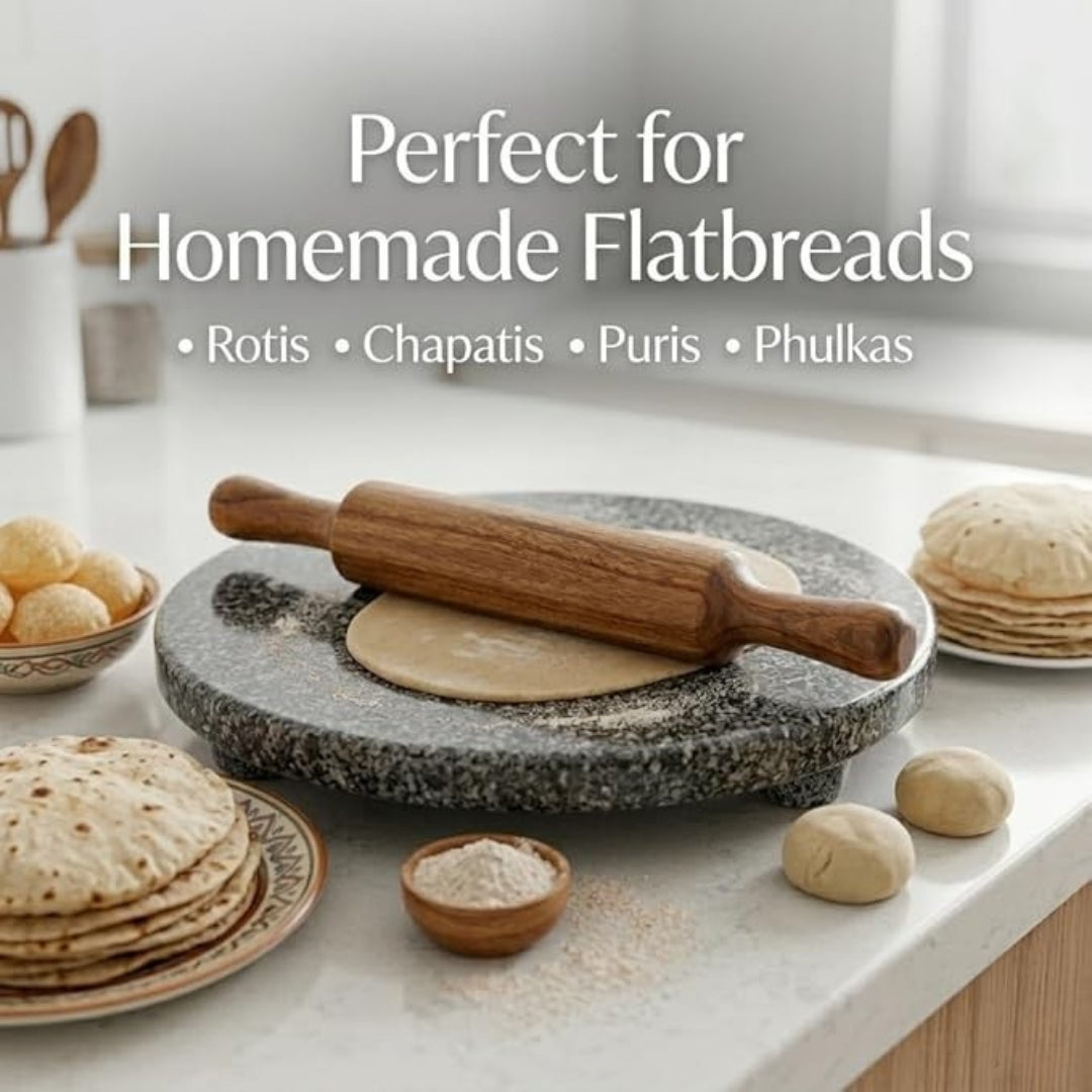 Granite Stone Roti Rolling Board – 12 Inch, Red