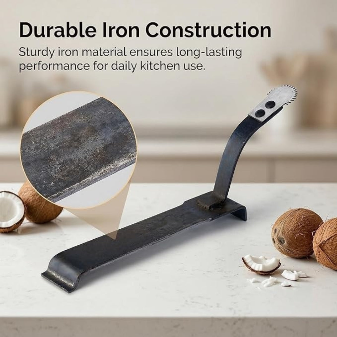 Coconut Scraper Manual – Traditional Thengai Thuruvi, Iron (Black)