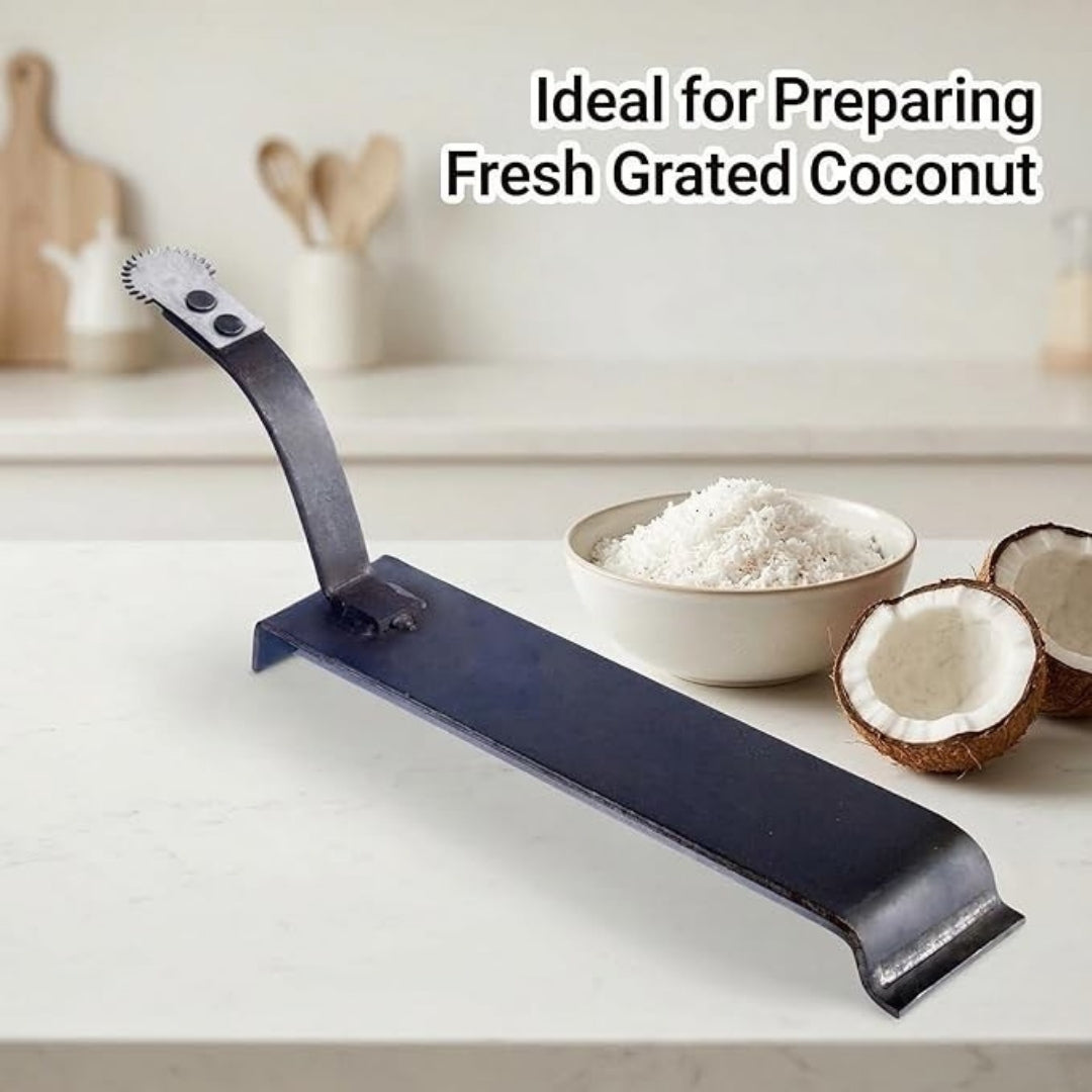 Coconut Scraper Manual – Traditional Thengai Thuruvi, Iron (Black)