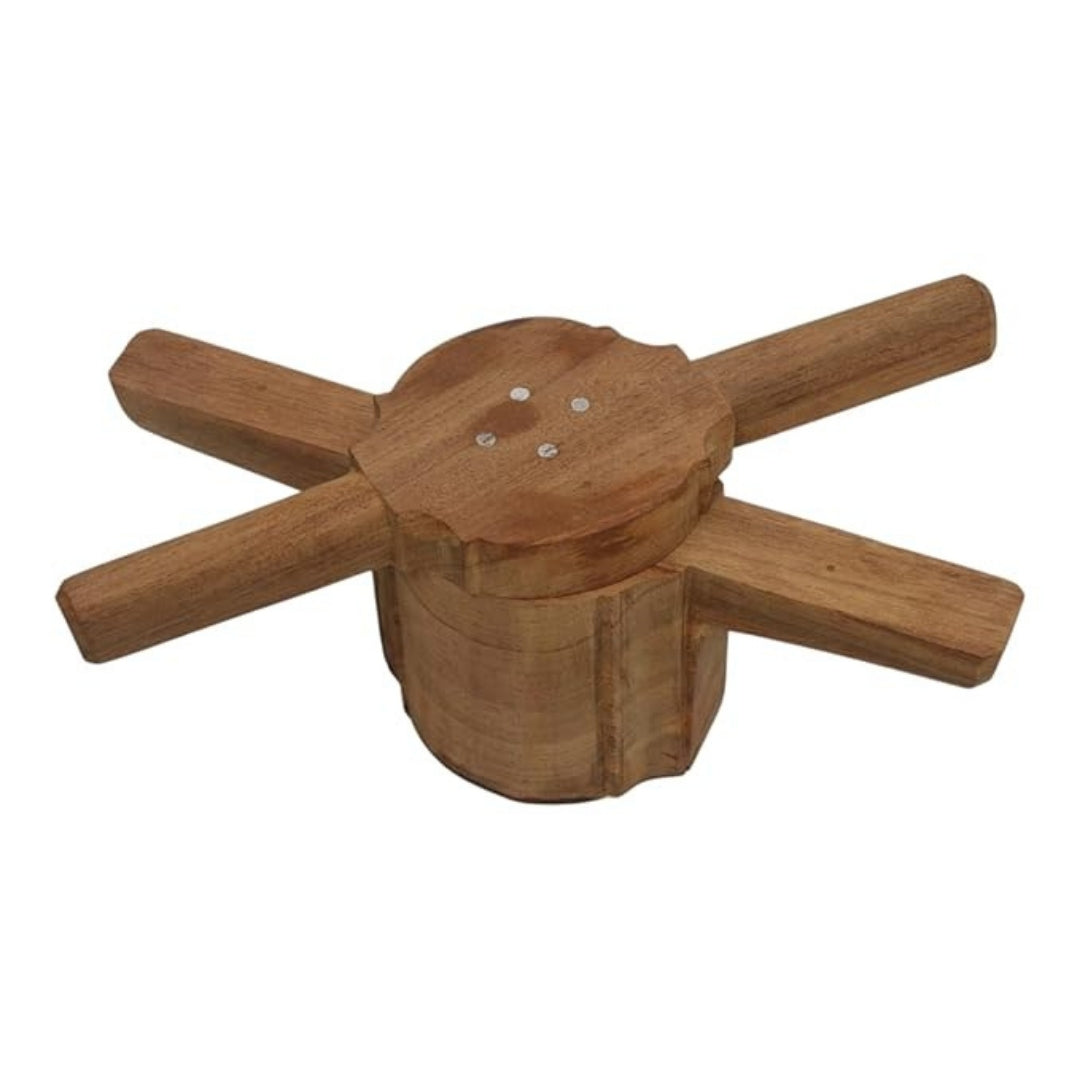 Teak Wood Idiyappam Maker with Brass Bottom Sheet & Wooden Handle