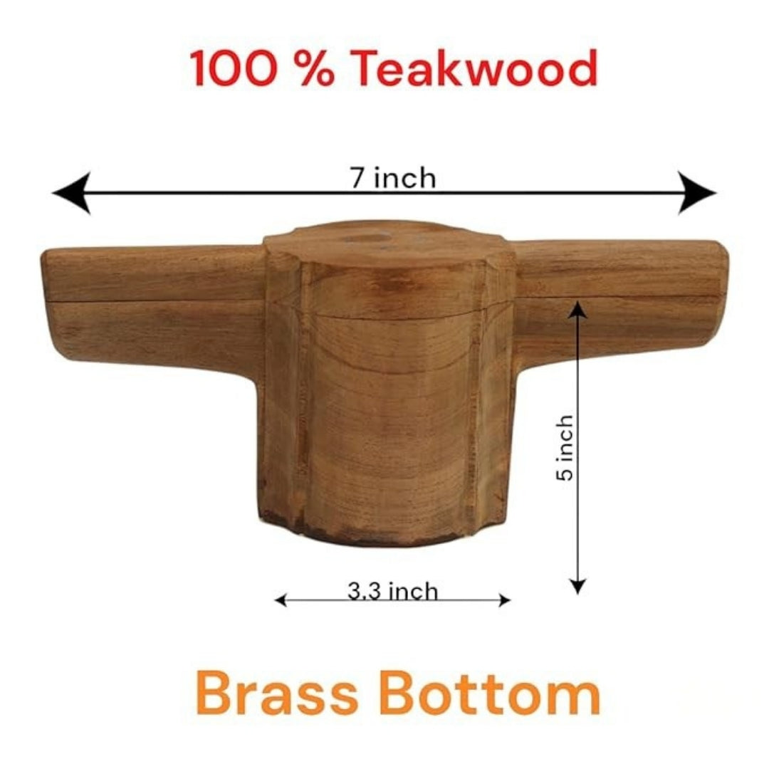 Teak Wood Idiyappam Maker with Brass Bottom Sheet & Wooden Handle