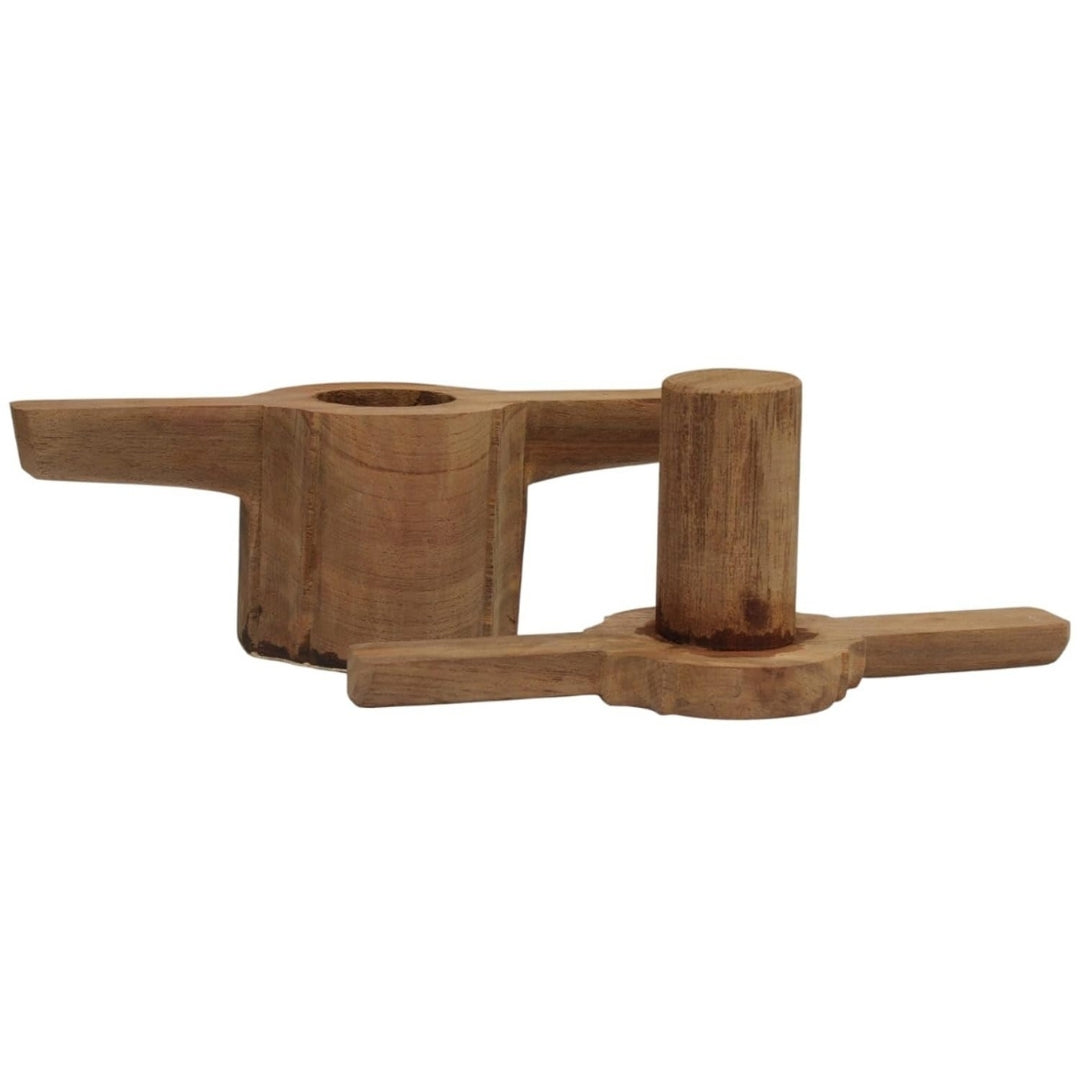 Teak Wood Idiyappam Maker with Brass Bottom Sheet & Wooden Handle