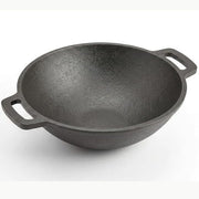Cast Iron Kadai with Flat Handles – Pre-Seasoned, Natural Non-Stick, Toxin-Free