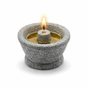 Granite Stone Agal Vilakku – Grey Traditional Oil Lamp, 3.5 Inch