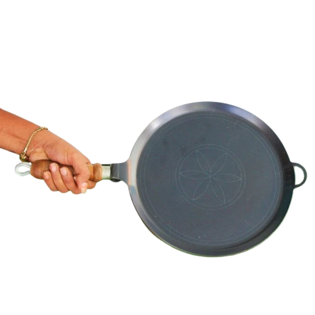 Iron Dosa & Roti Tawa with Wooden Handle – 10 Inch