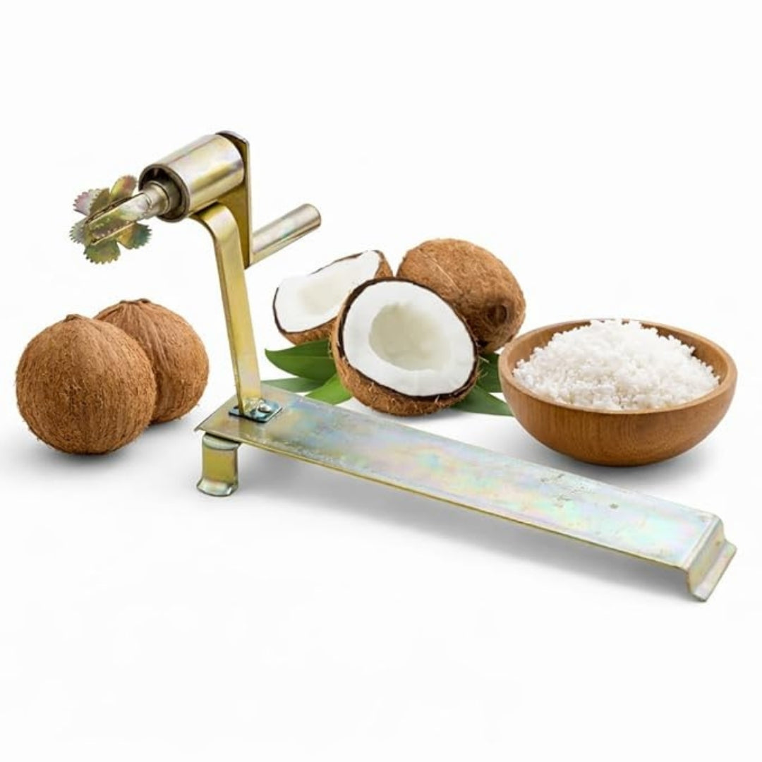 Iron Coconut Scraper Manual – Traditional Thengai Thuruvi, 14 Inch