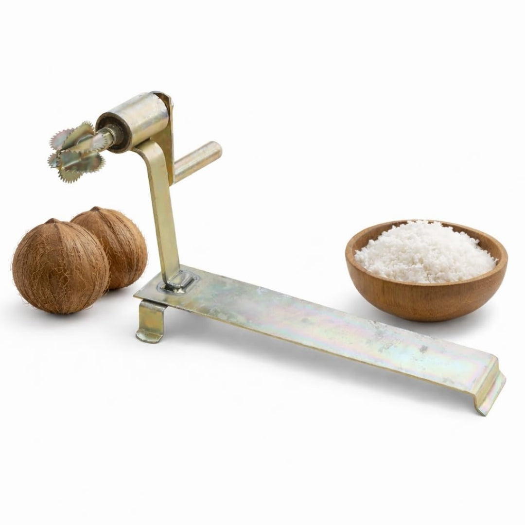 Iron Coconut Scraper Manual – Traditional Thengai Thuruvi, 14 Inch