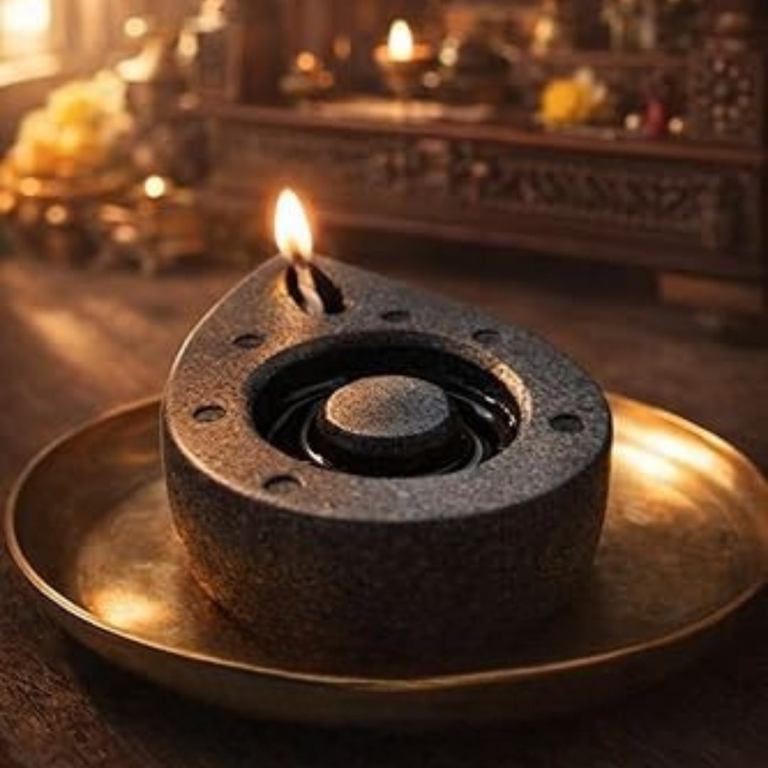 Granite Stone Diya – Handcrafted Traditional Oil Lamp, 3.5 Inch