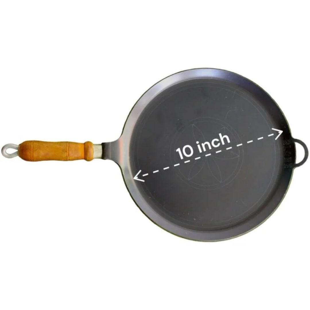 Iron Dosa & Roti Tawa with Wooden Handle – 10 Inch