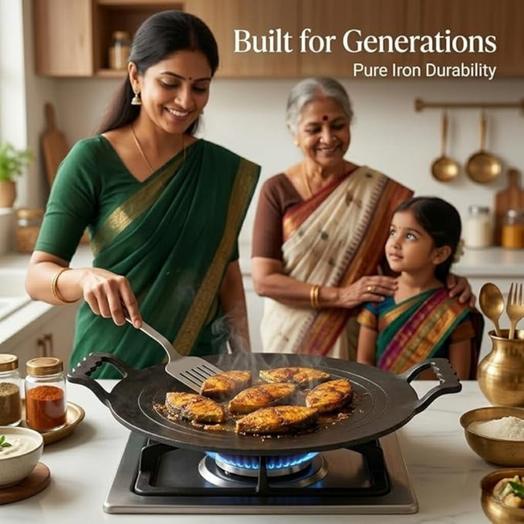 Pure Iron Dosa & Roti Tawa – 12 Inch Concave