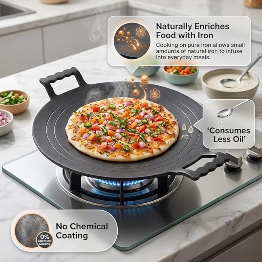 Pure Iron Dosa & Roti Tawa – 12 Inch Concave
