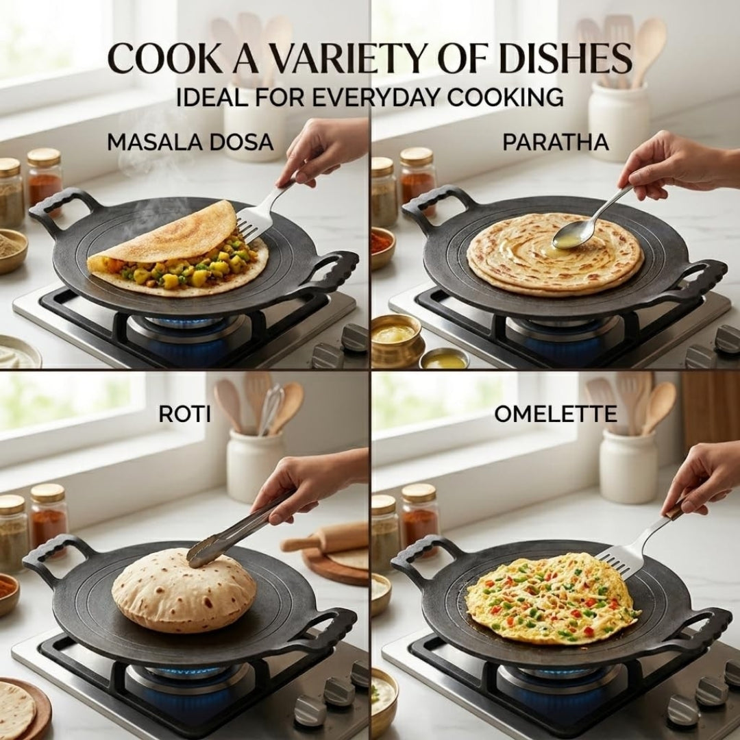 Pure Iron Dosa & Roti Tawa – 12 Inch Concave