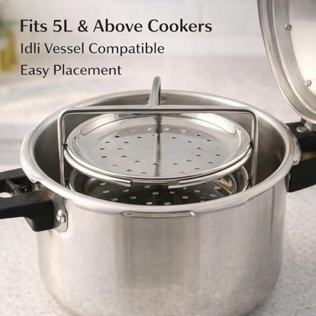 Stainless Steel Idiyappam Plate / Puttu Stand – 3 Plates (Silver)