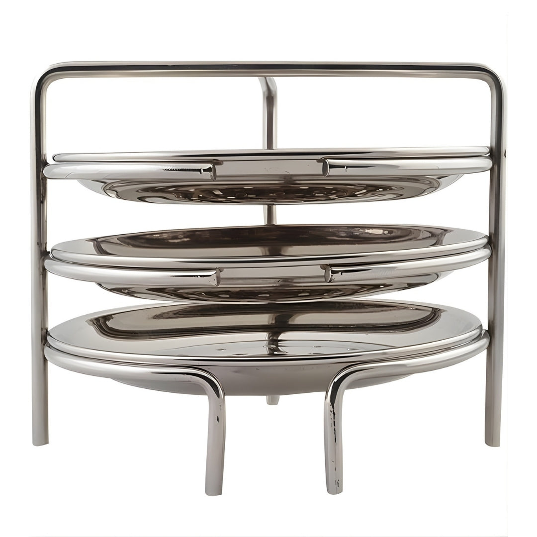 Stainless Steel Idiyappam Plate / Puttu Stand – 3 Plates (Silver)
