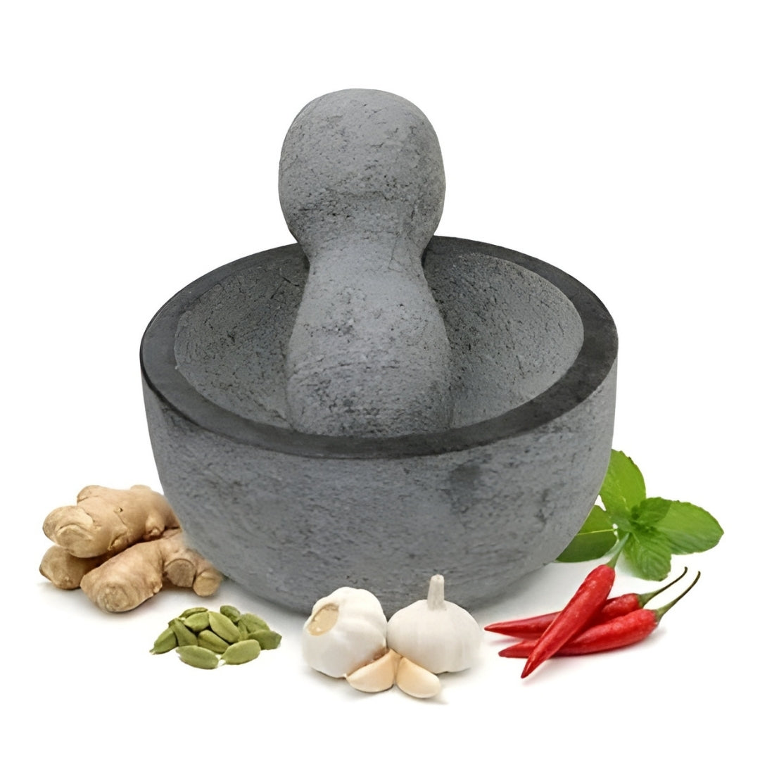 Granite Unpolished Mortar & Pestle Round (8 Inch)