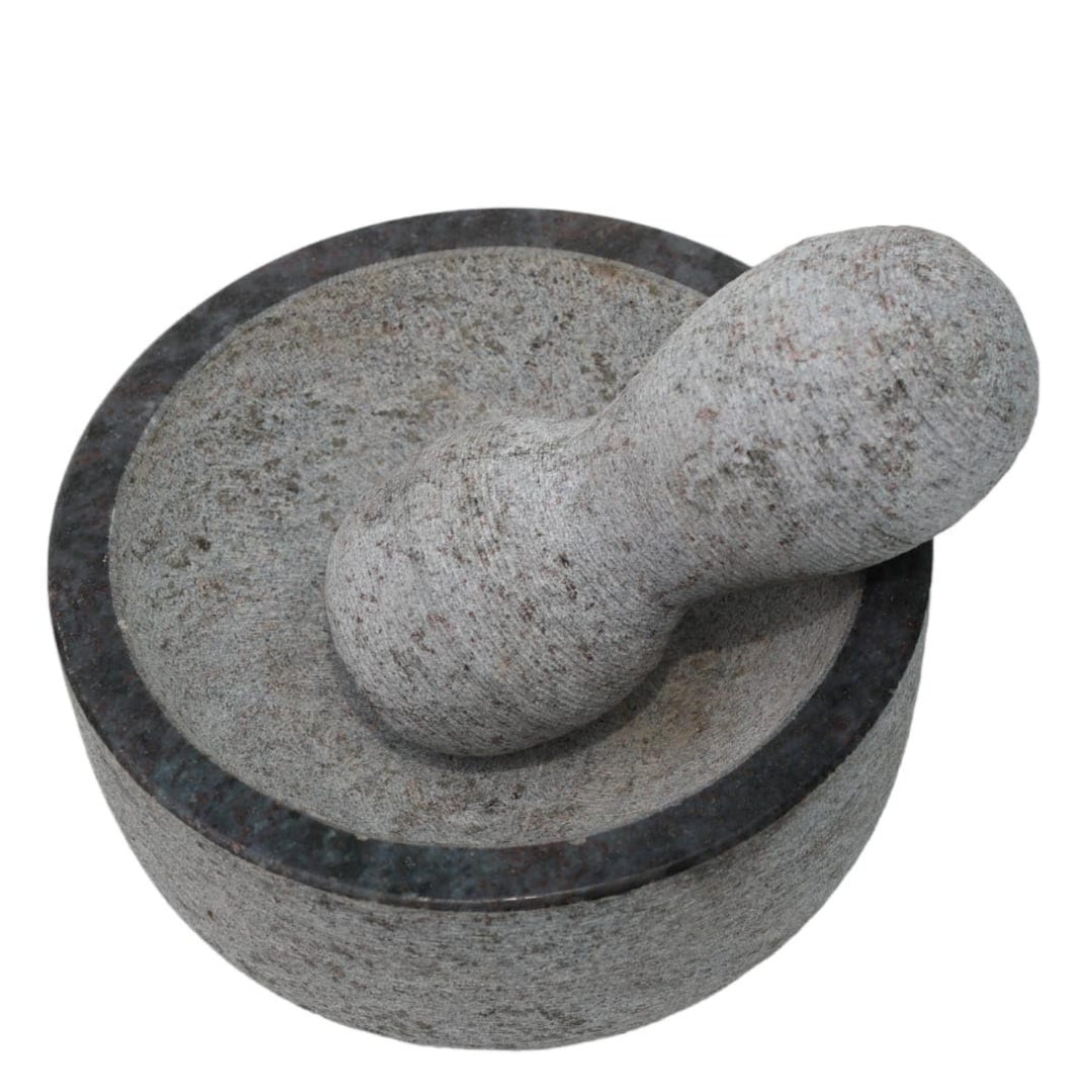 Granite Unpolished Mortar & Pestle Round (8 Inch)