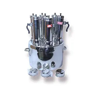 Stainless Steel 7-in-1 Puttu Maker with Steamer Plate & Steel Stick