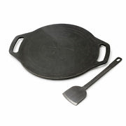 Iron Dosa Tawa with Free Turner, Heavy Duty Tava for Crispy Dosas & Chapati, Natural, Even Heat Distribution, No Chemical Coating - Black, Flat (12 inch/30.48 cm - 3mm Thick, 1.75 kg)