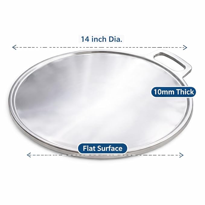 Pre-Seasoned Indolium Dosa Tawa – 14 Inch, 10mm flat with 5mm Raised Border