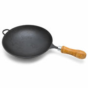 8 Inch Traditional Iron Appam Pan with Wooden Handle