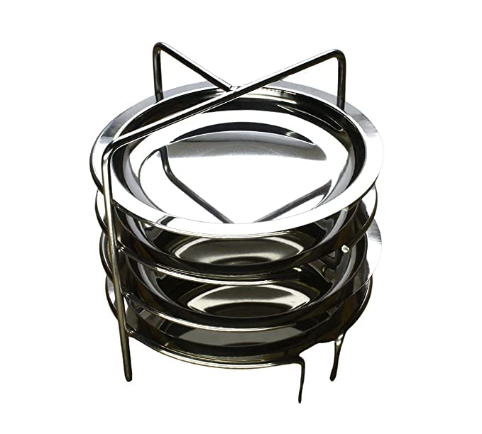 Stainless Steel Thatte Idli Stand with 4 Plates for Pressure Cooker