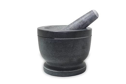 Granite Mortar & Pestle (Black, 7 Inch)