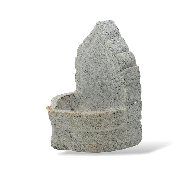Granite Diya Lamp Square – Grey, 13 cm