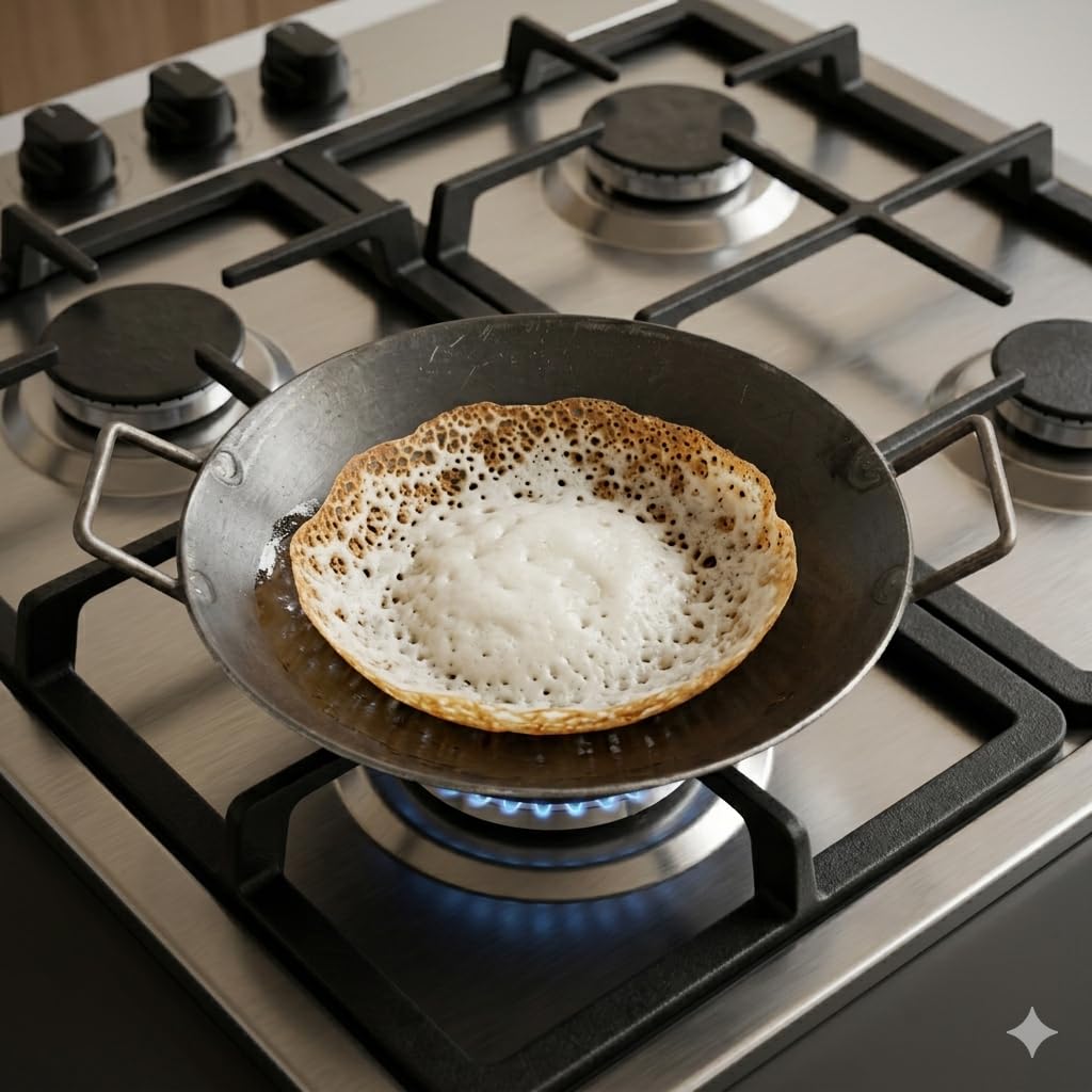 Traditional Iron Appam Chatti | Appam Pan – 8 Inch