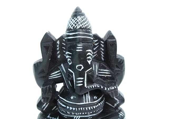 Small Ganesh Stone Idol – Handcrafted Natural Granite