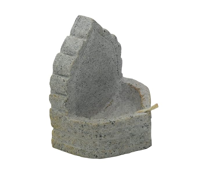 Granite Diya Lamp Square – Grey, 13 cm