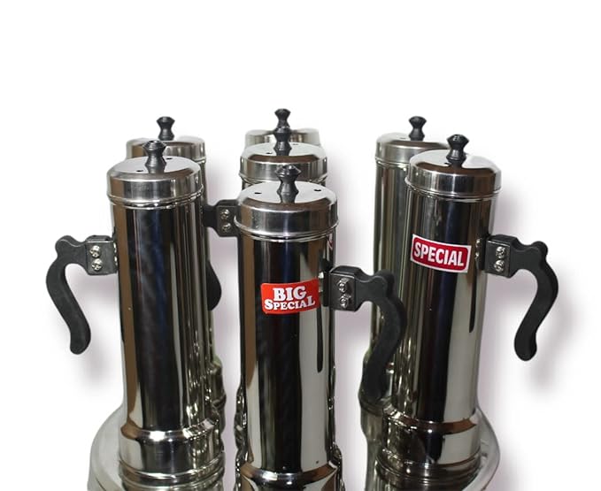 Stainless Steel 7-in-1 Puttu Maker with Steamer Plate & Steel Stick
