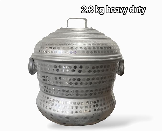 Aluminium Idly Maker Round – 3 Plate (Silver)