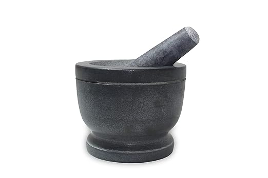 Granite Mortar & Pestle (Black, 7 Inch)