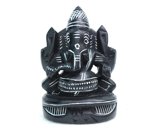 Small Ganesh Stone Idol – Handcrafted Natural Granite