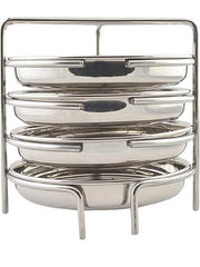 Stainless Steel Thatte Idli Stand with 4 Plates for Pressure Cooker