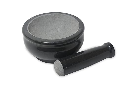 Pure Granite Stone Mortar and Pestle Set -  8 Inch