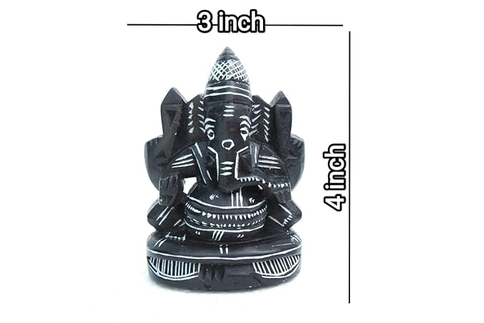 Small Ganesh Stone Idol – Handcrafted Natural Granite