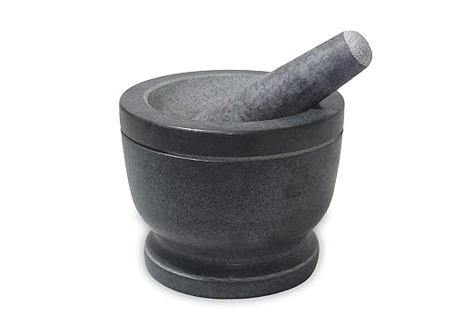 Granite Mortar & Pestle (Black, 7 Inch)
