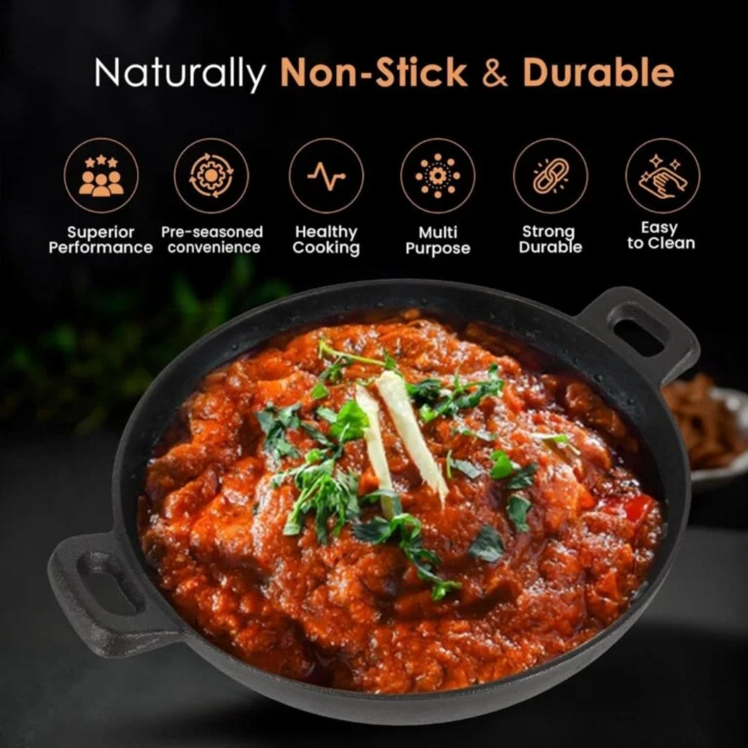 Crownstone Premium Cast Iron Kadai
