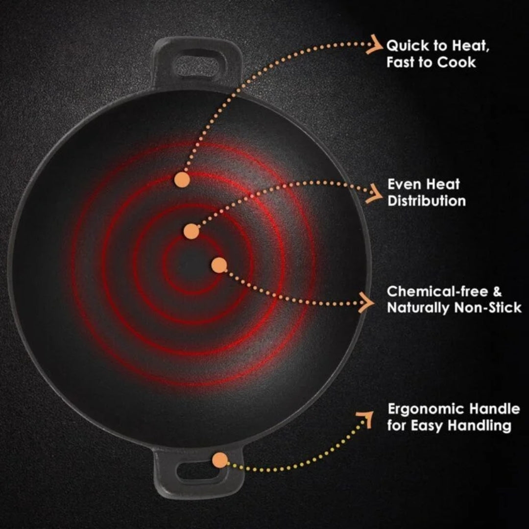 Crownstone Premium Cast Iron Kadai