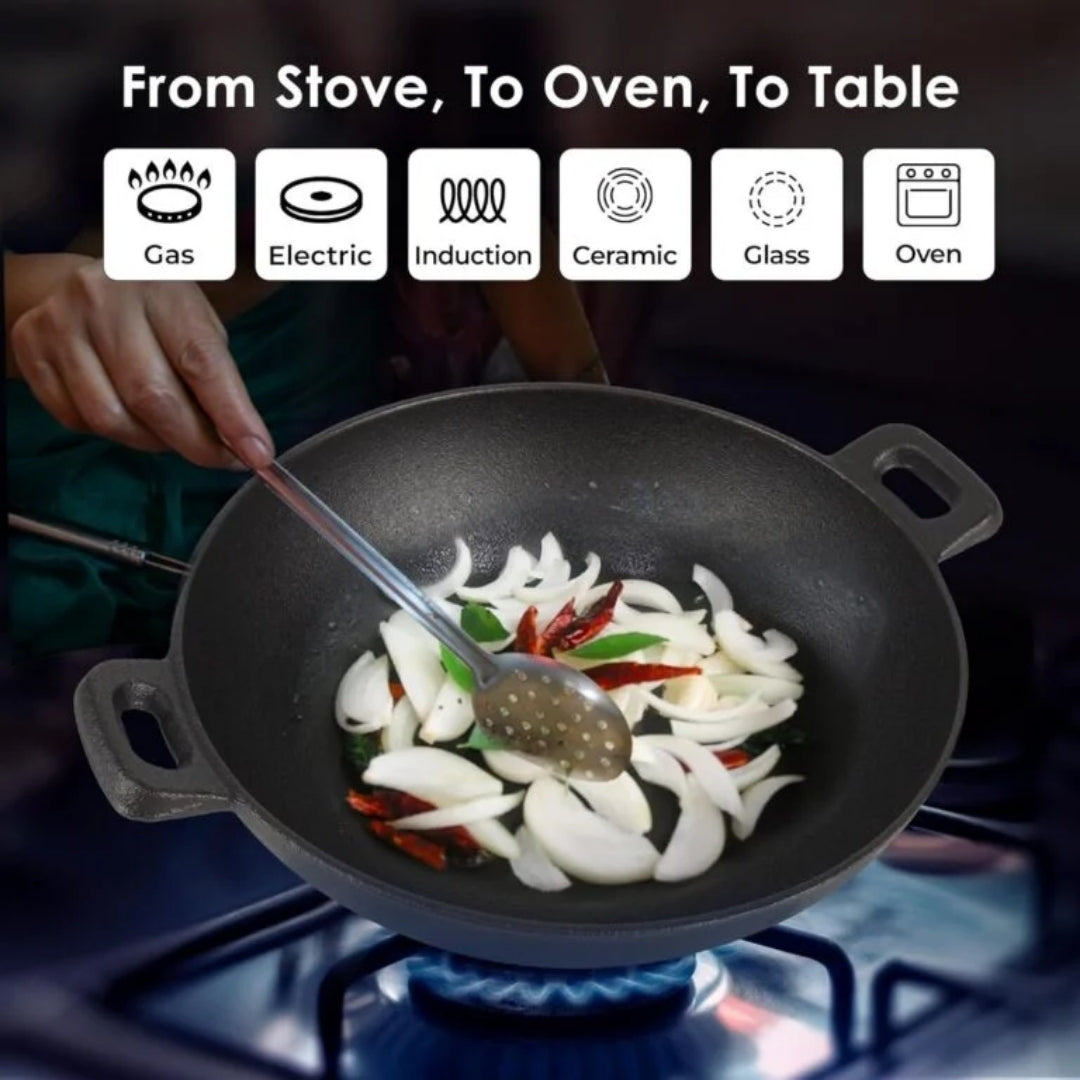 Crownstone Premium Cast Iron Kadai