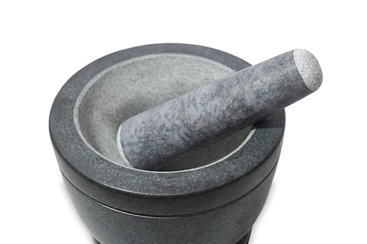 Granite Mortar & Pestle (Black, 7 Inch)