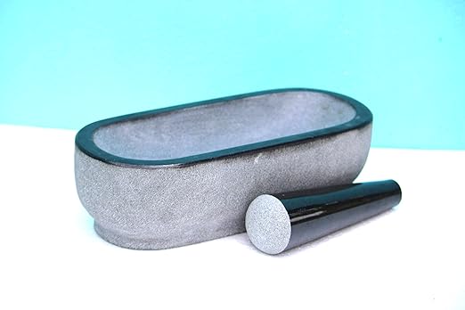 Granite Mortar & Pestle Rectangular (12x6 Inch)