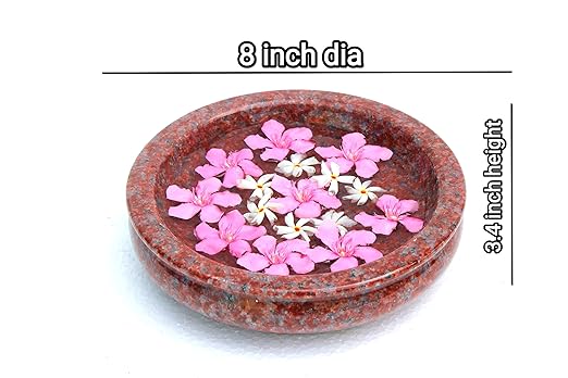 Granite Uruli Bowl Round with Ganesh Design – 10 Inch